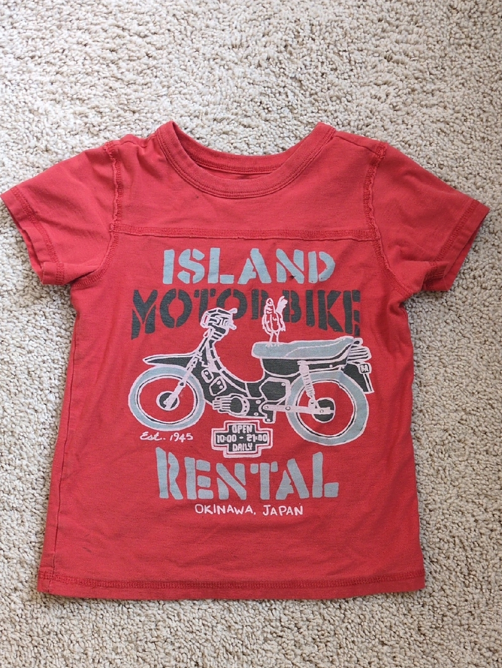 Kids Island Motorbike Rental Graphic Tee - Red